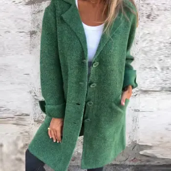 Wool Single Breasted Long Coat